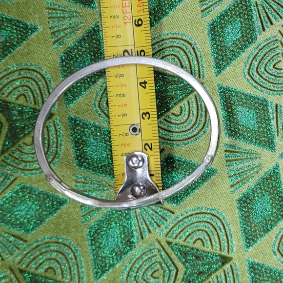 Mother Of Pearl moon and stars inlay Mexican Silver Alpaca Cuff Bracelet - Picture 4 of 4